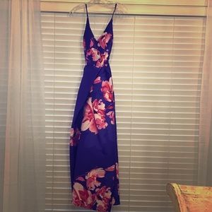 Royal Blue and Fuschia Flower Gown